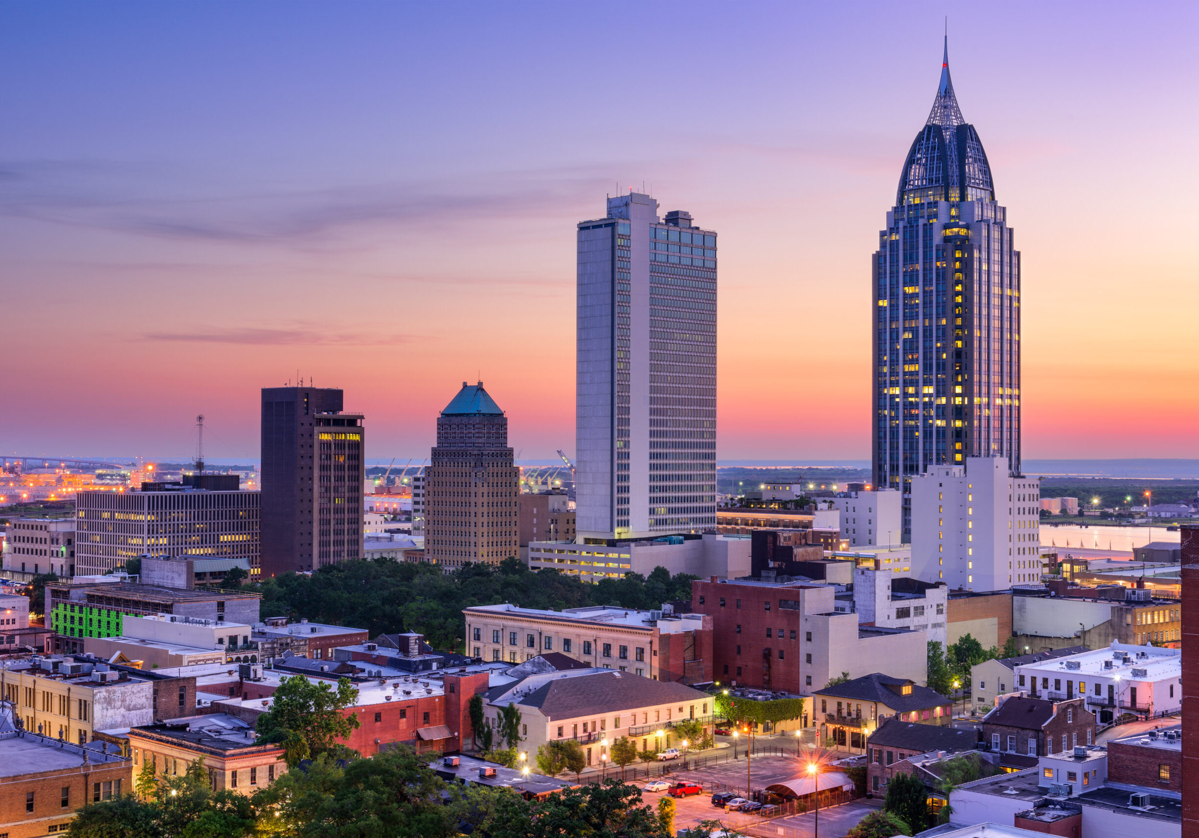 Mobile,,Alabama,,Usa,Downtown,Skyline.